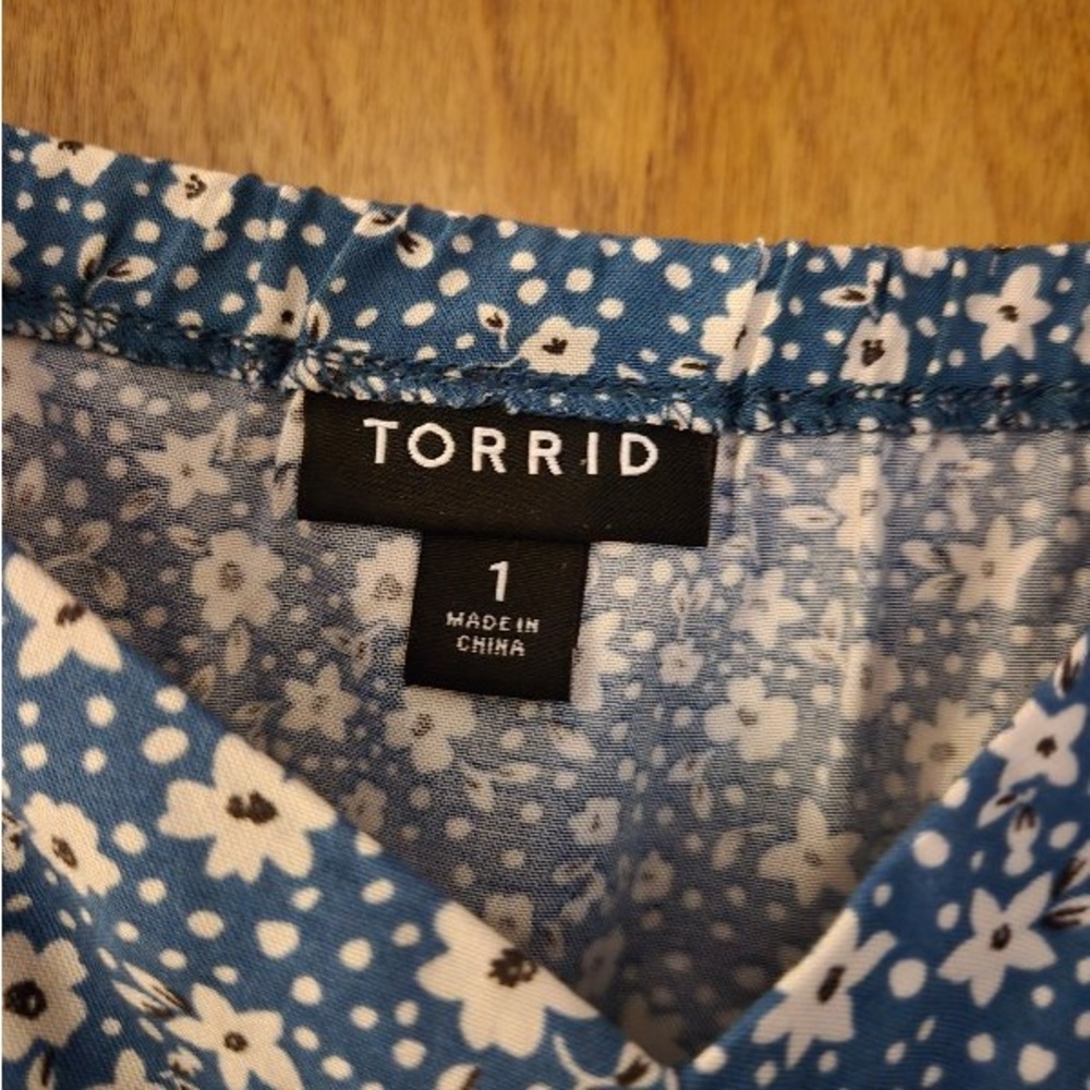 Torrid Blue Floral Blouse